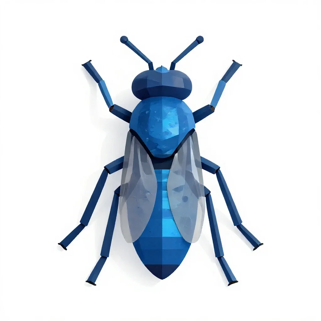 Bluebottle isolated on a white background