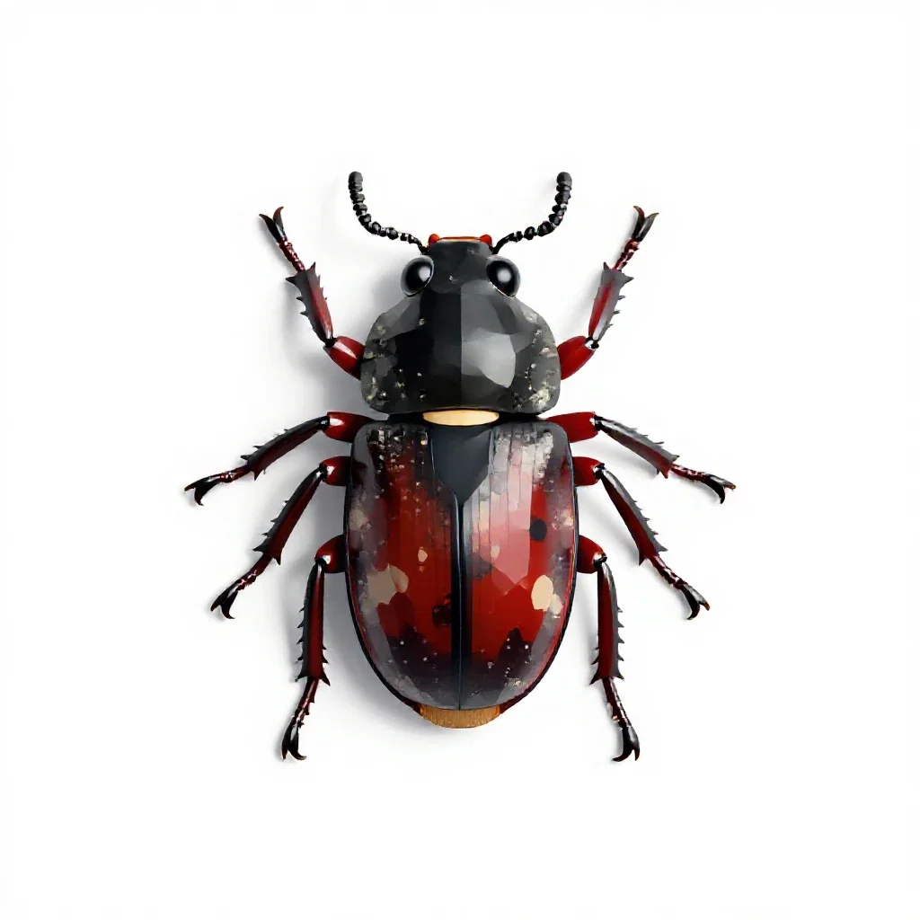 Buffalo carpet beetle isolated on a white background