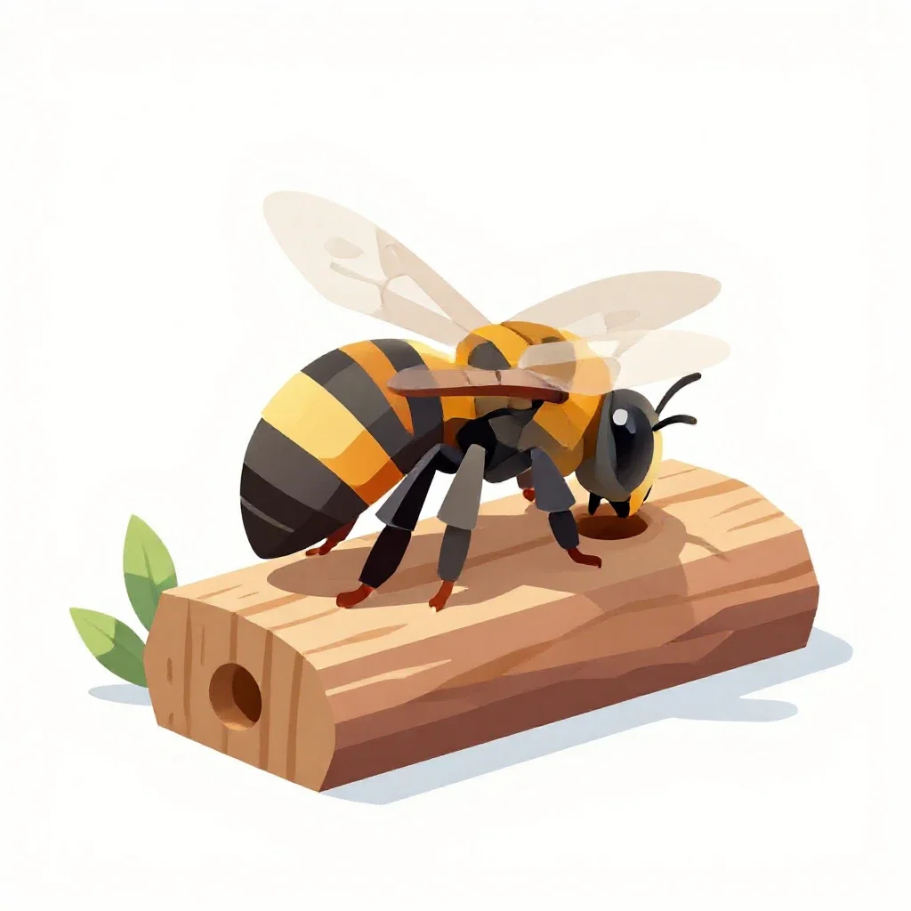 Carpenter bee isolated on a white background