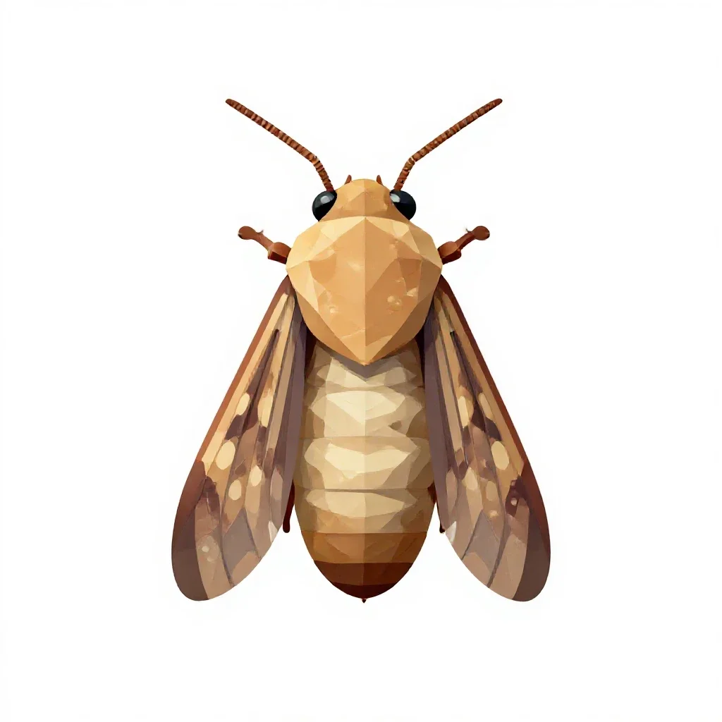 Casemaking clothes moth isolated on a white background