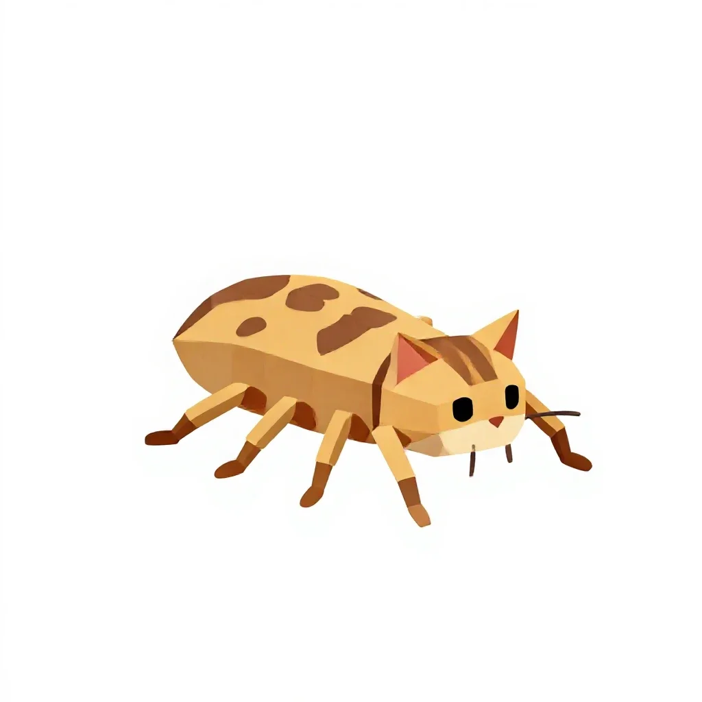 Cat flea isolated on a white background