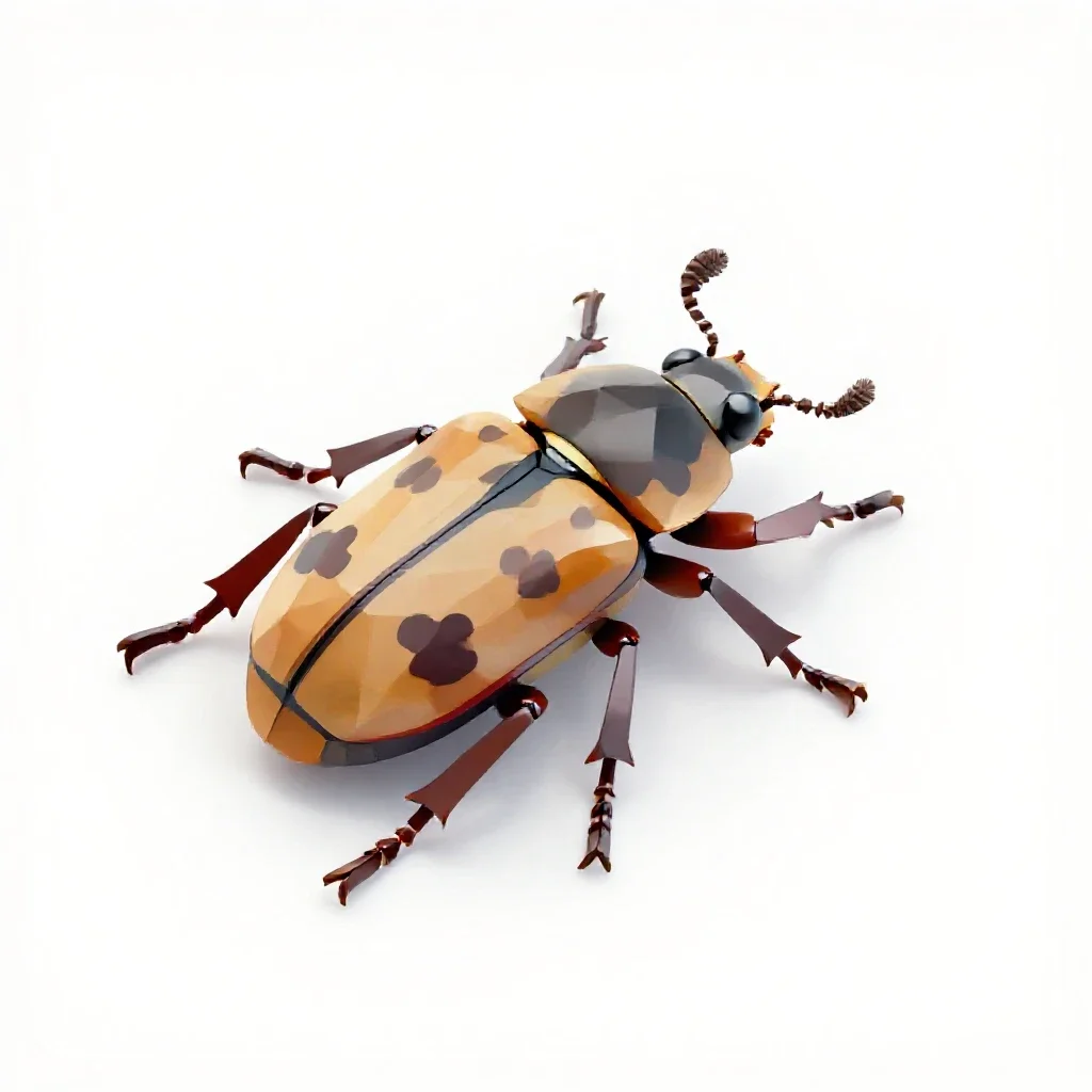 Clerid beetle isolated on a white background