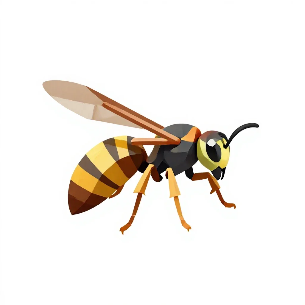 Common wasp isolated on a white background