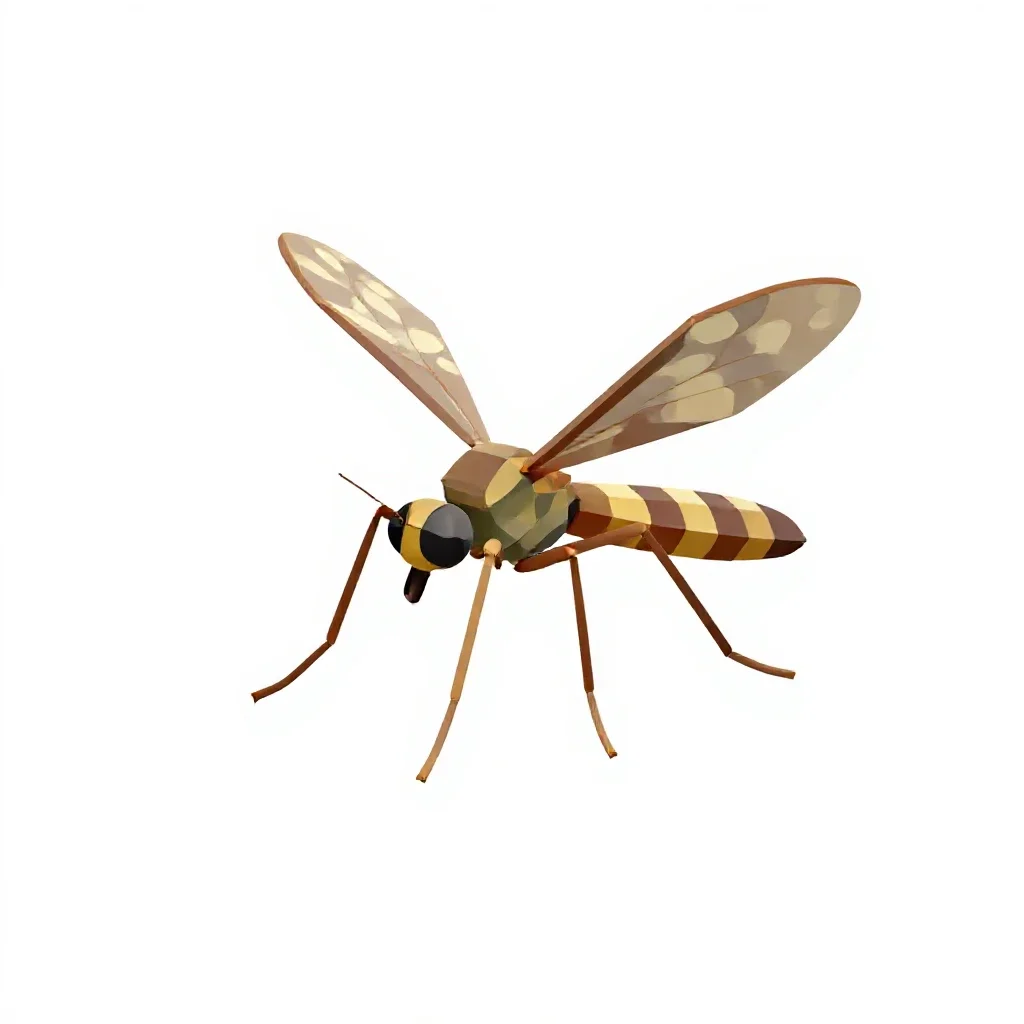 Crane fly isolated on a white background