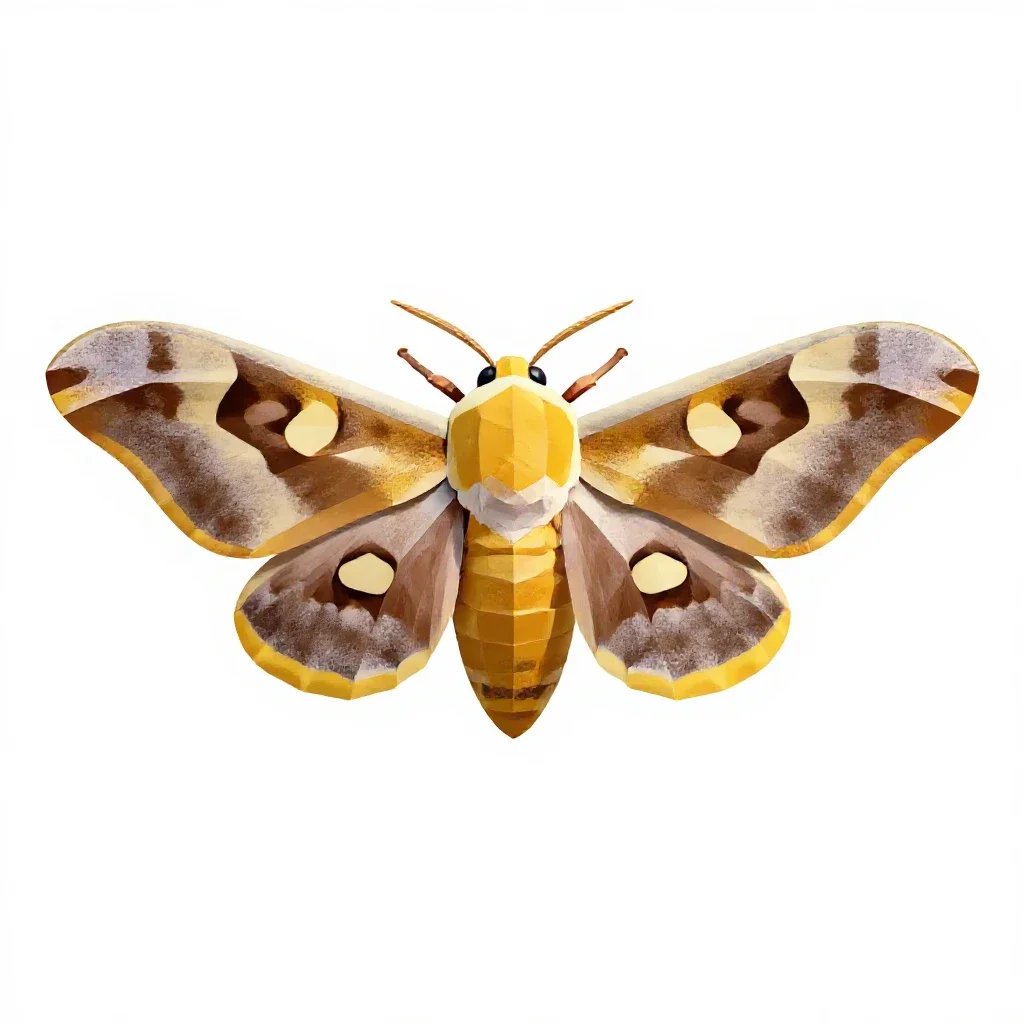 Cynthia moth isolated on a white background