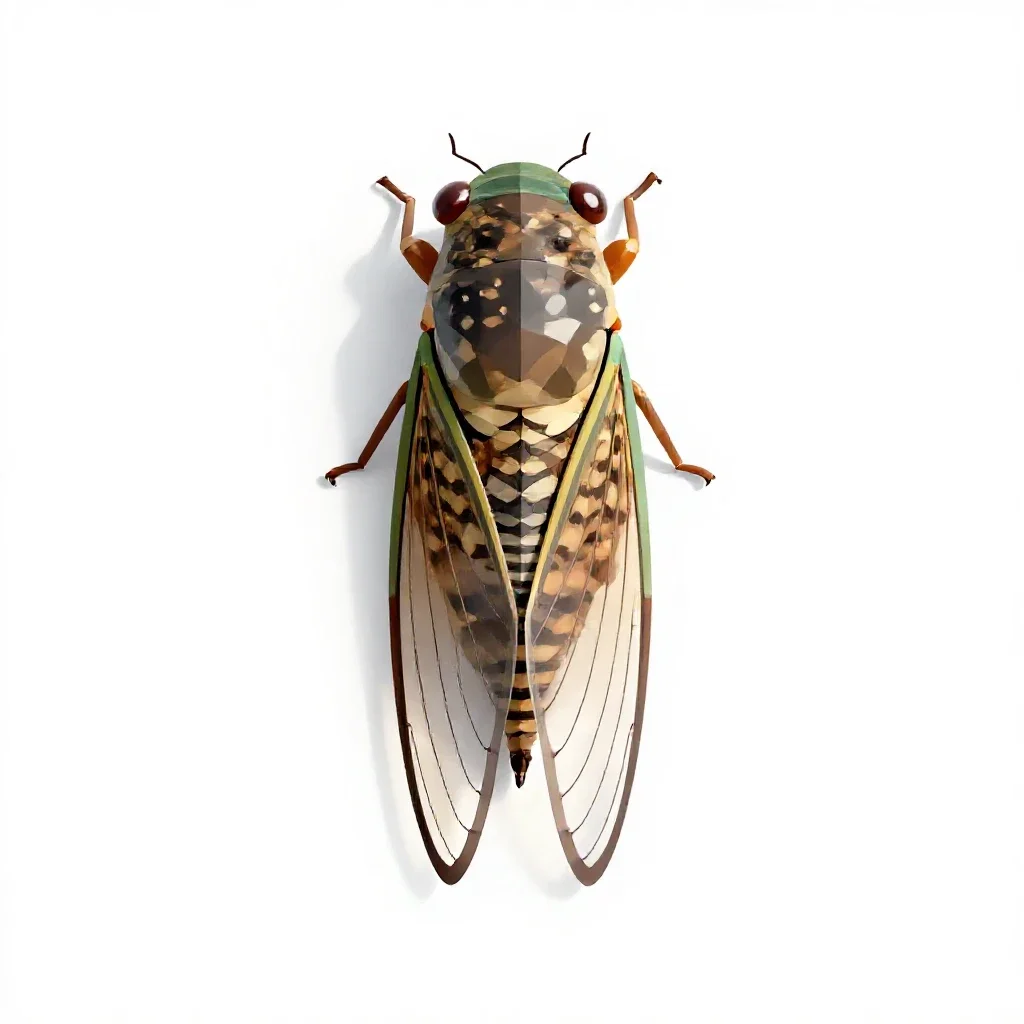 Dog-day cicada isolated on a white background