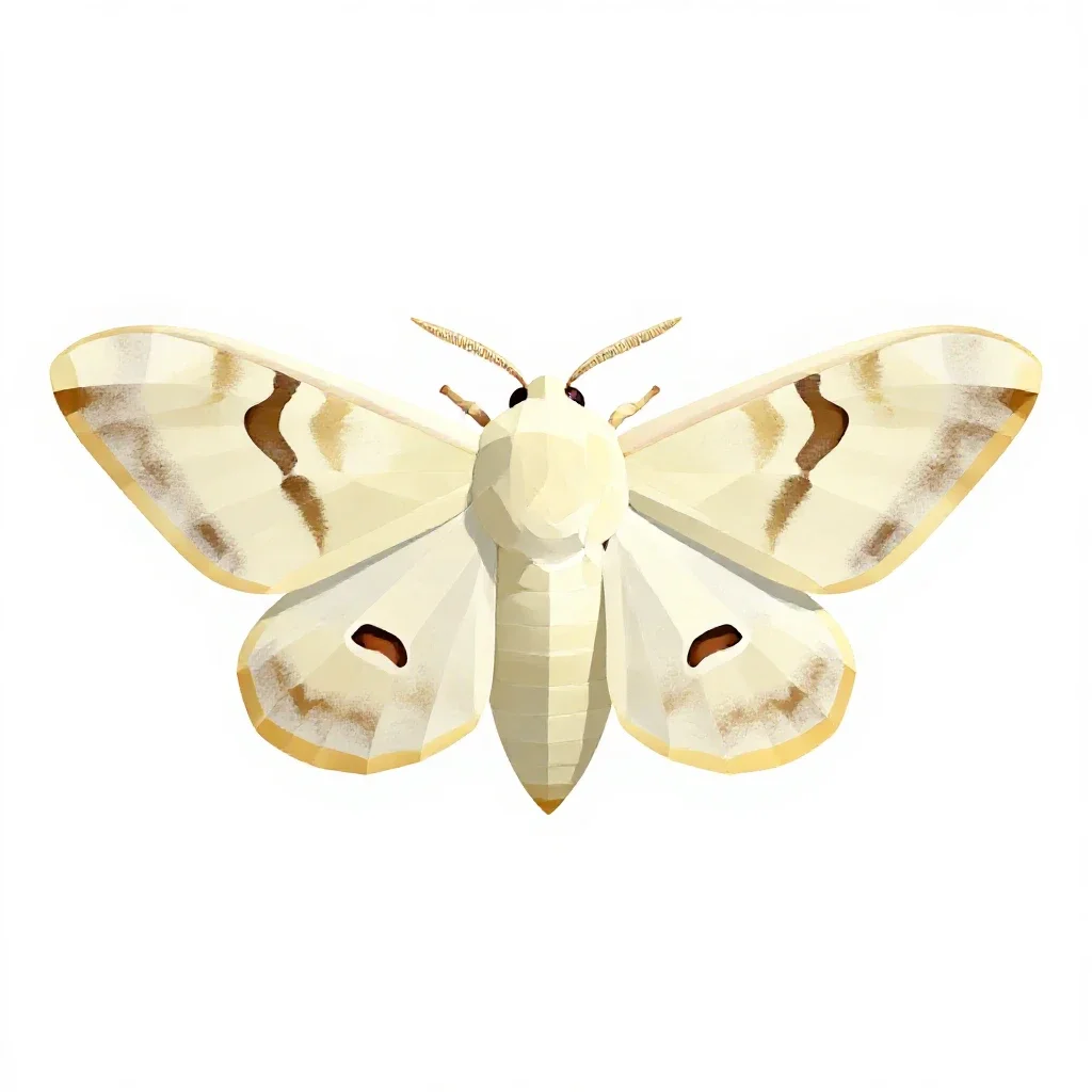 Domestic silkworm moth isolated on a white background