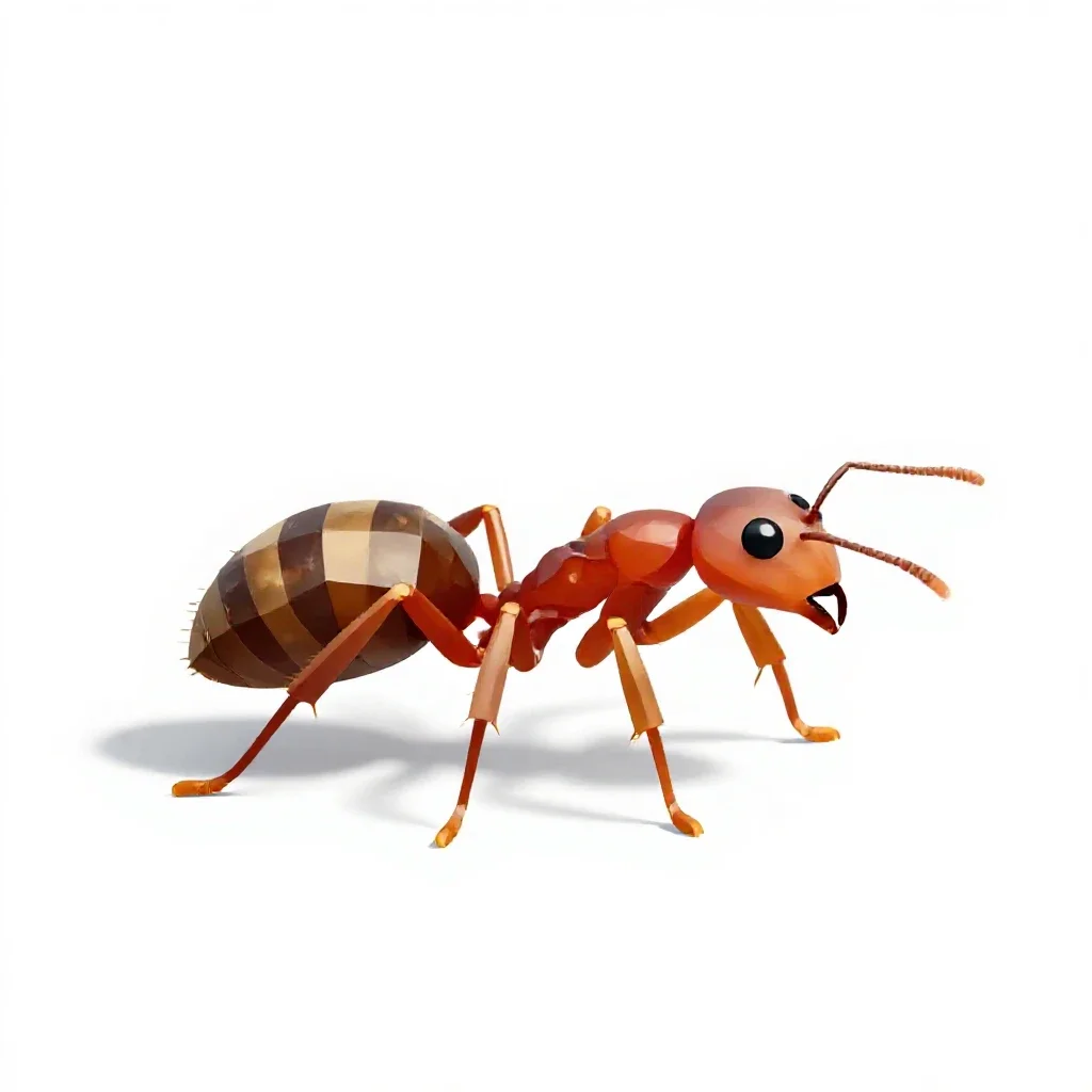 Fire ant isolated on a white background