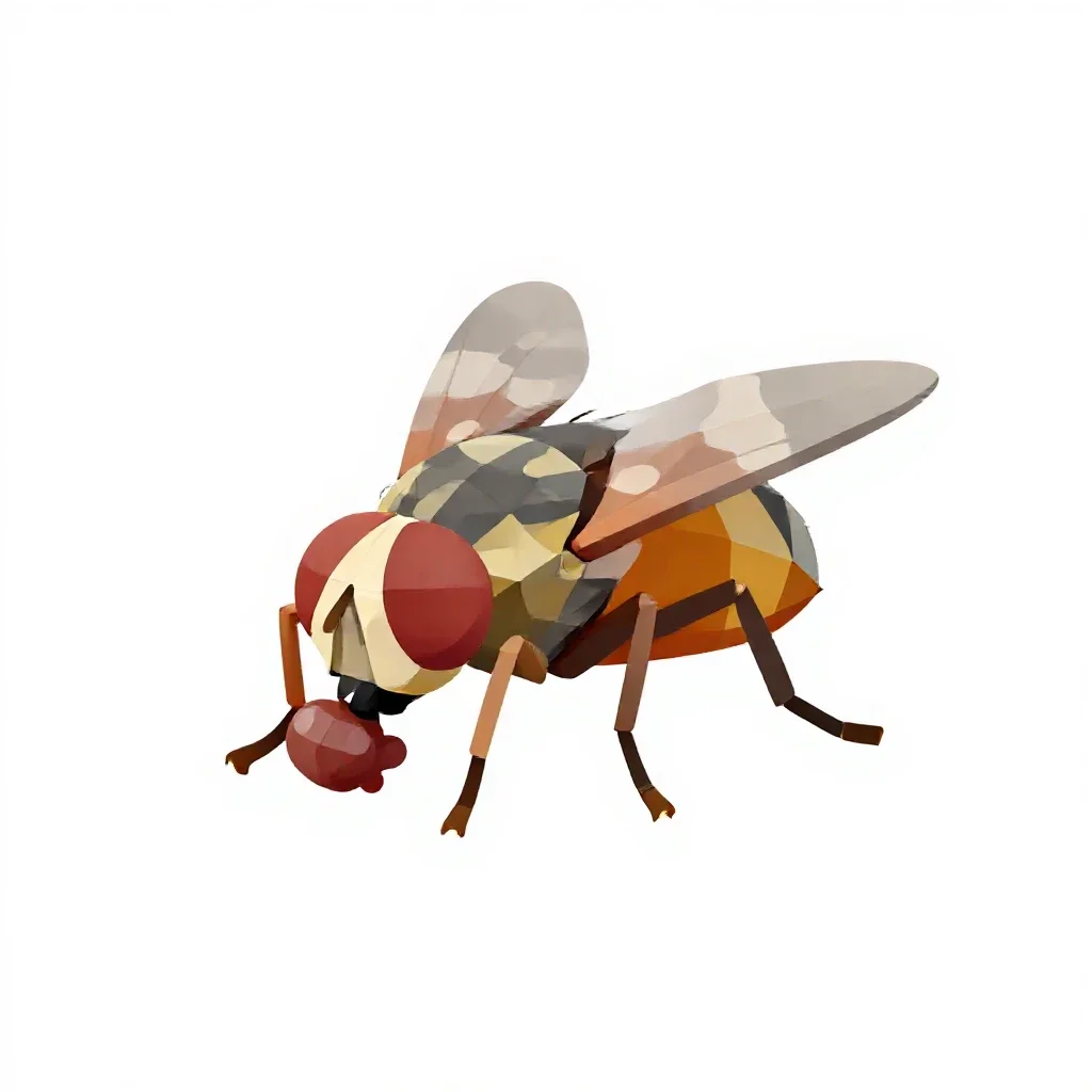 Flesh fly isolated on a white background