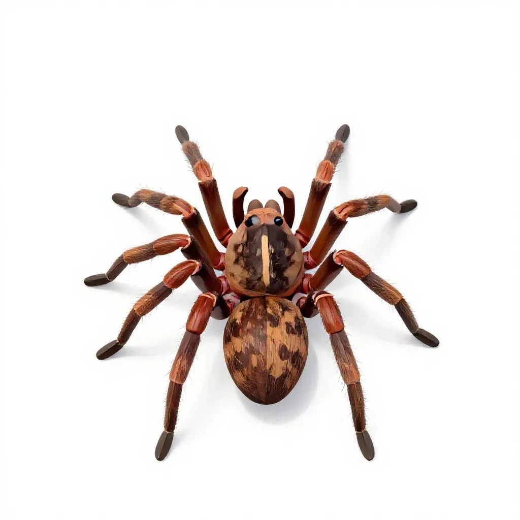 Garden spider isolated on a white background
