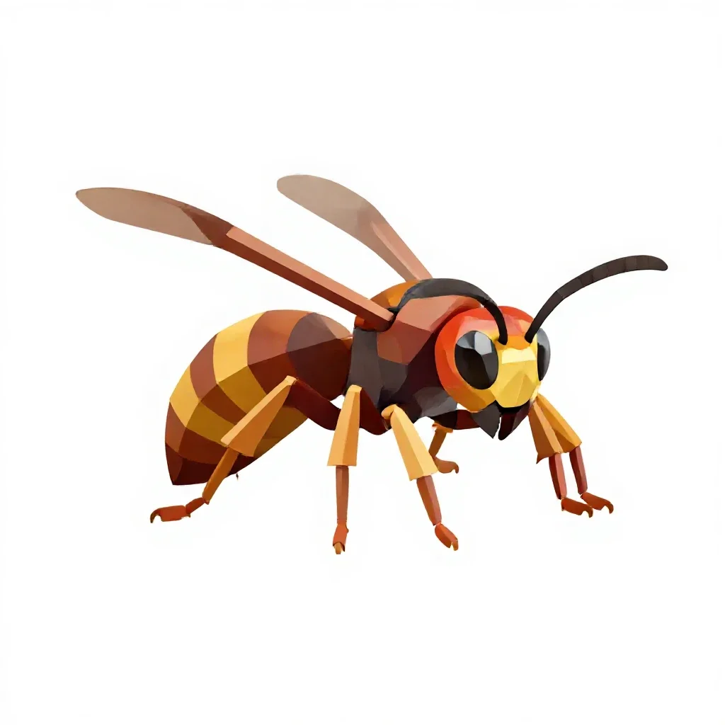 Giant hornet isolated on a white background