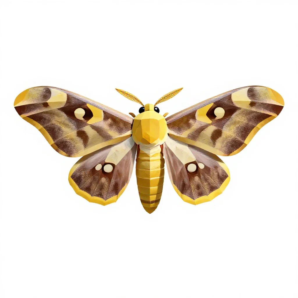 Giant silkworm moth isolated on a white background