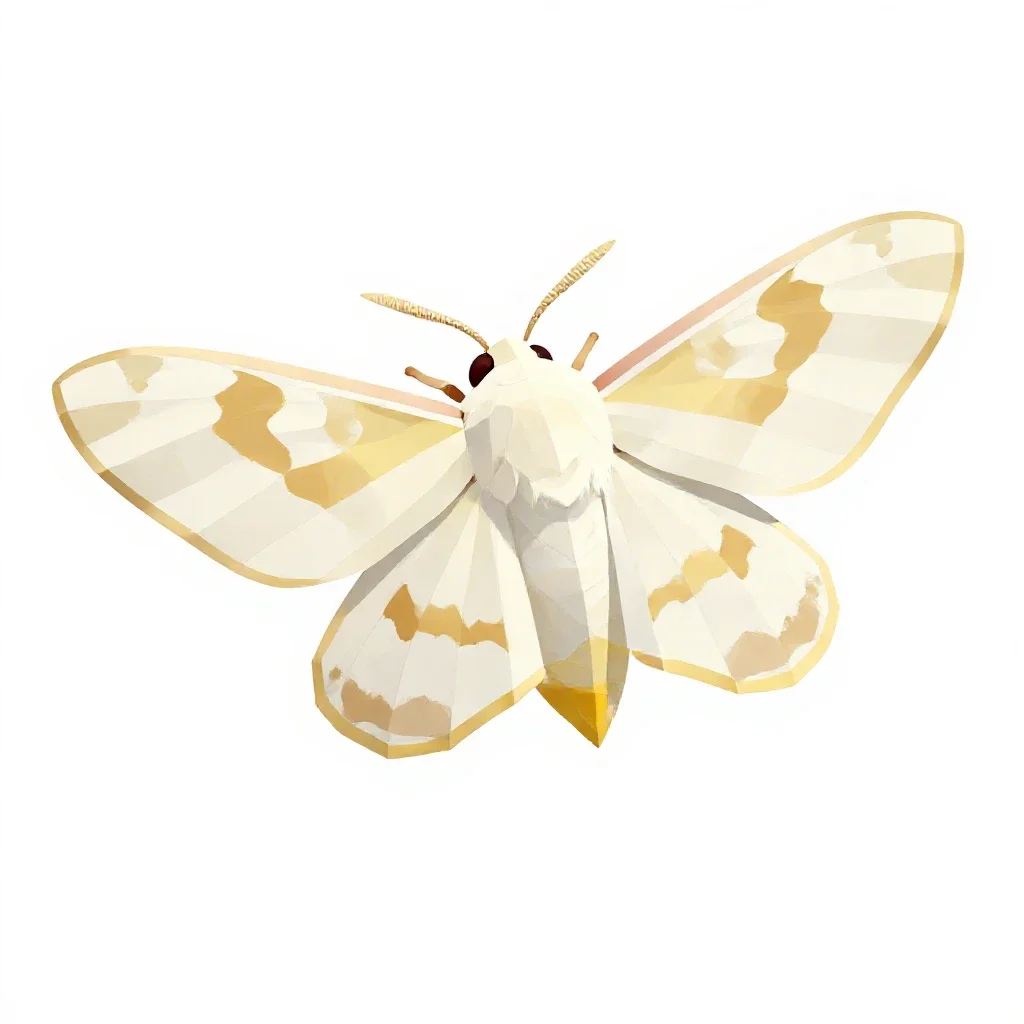Gold-tail moth isolated on a white background