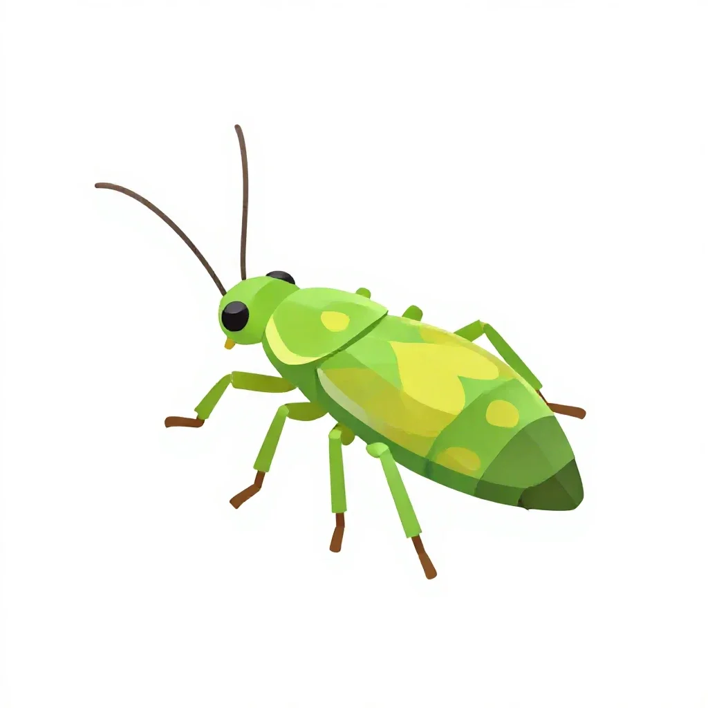 Green peach aphid isolated on a white background