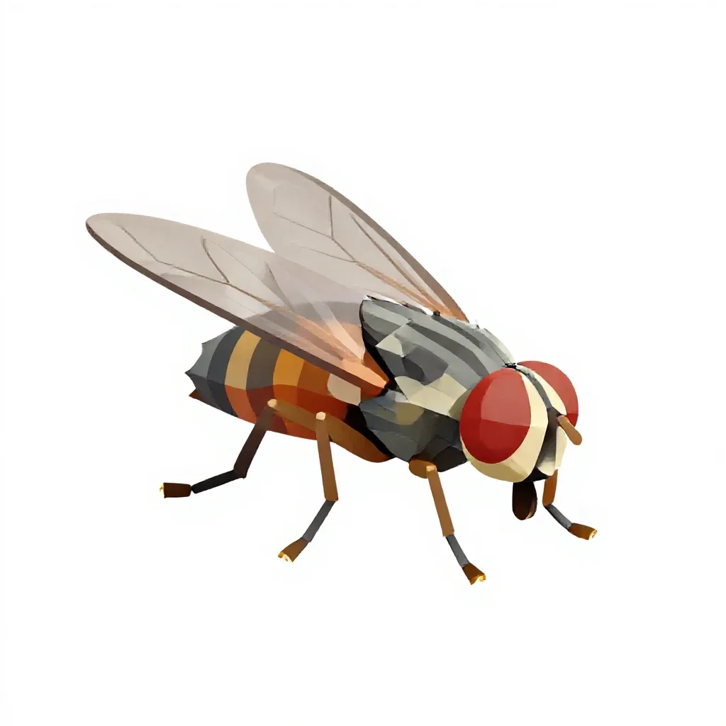 Housefly isolated on a white background
