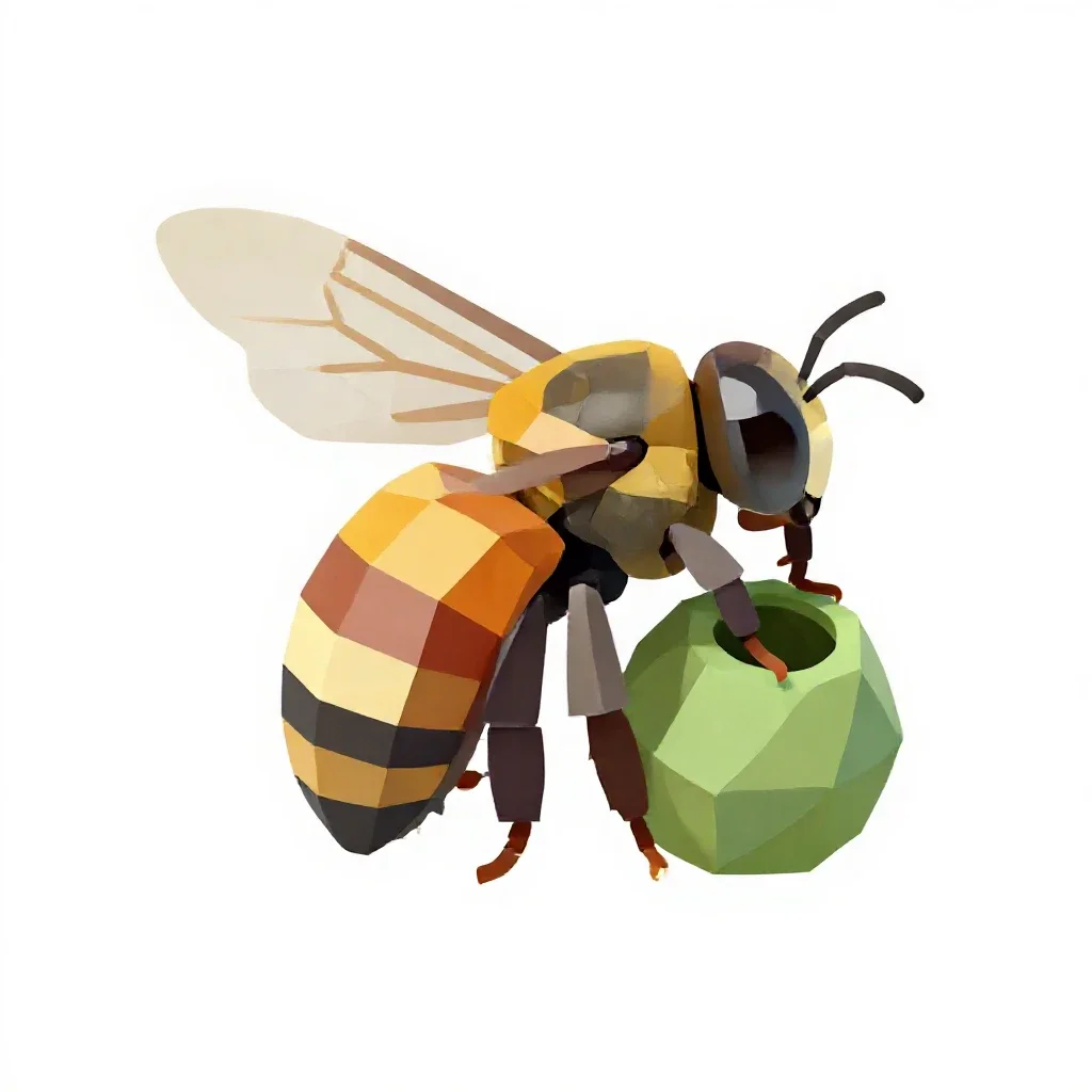 Leaf-cutting bee isolated on a white background