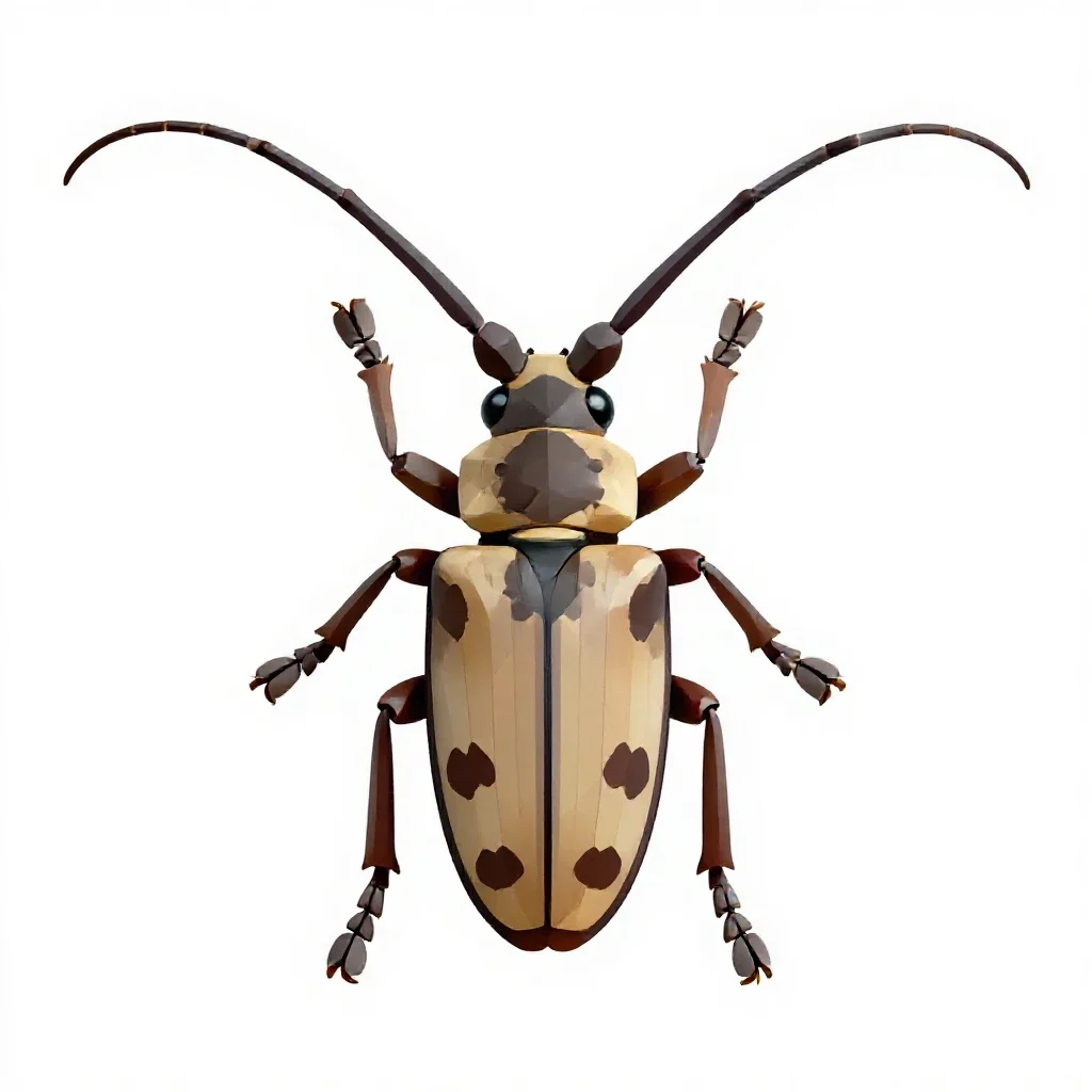 Long-horned beetle isolated on a white background