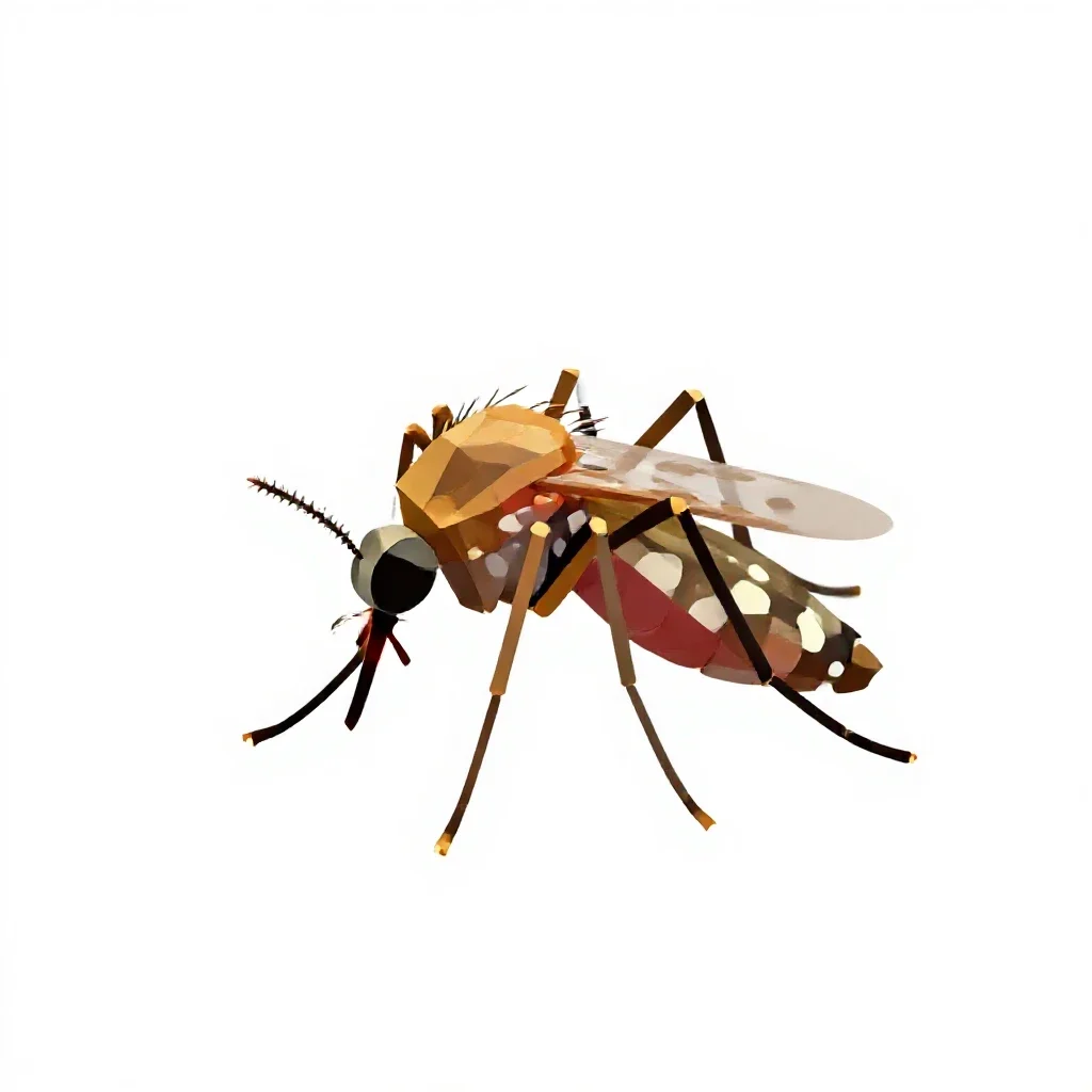 Malarial mosquito isolated on a white background