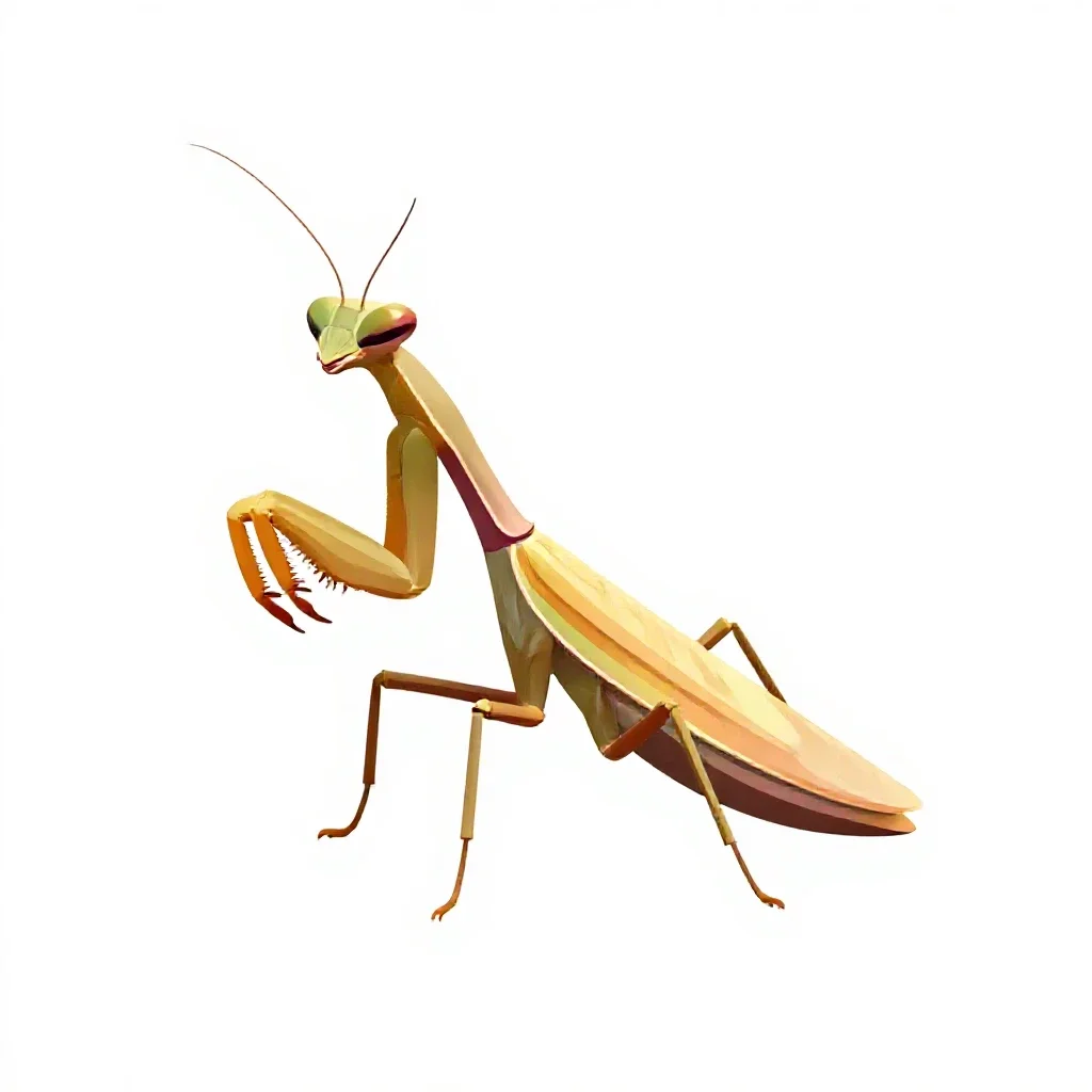 Mantis isolated on a white background
