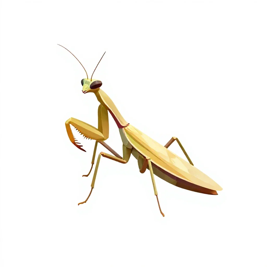 Mantispid isolated on a white background