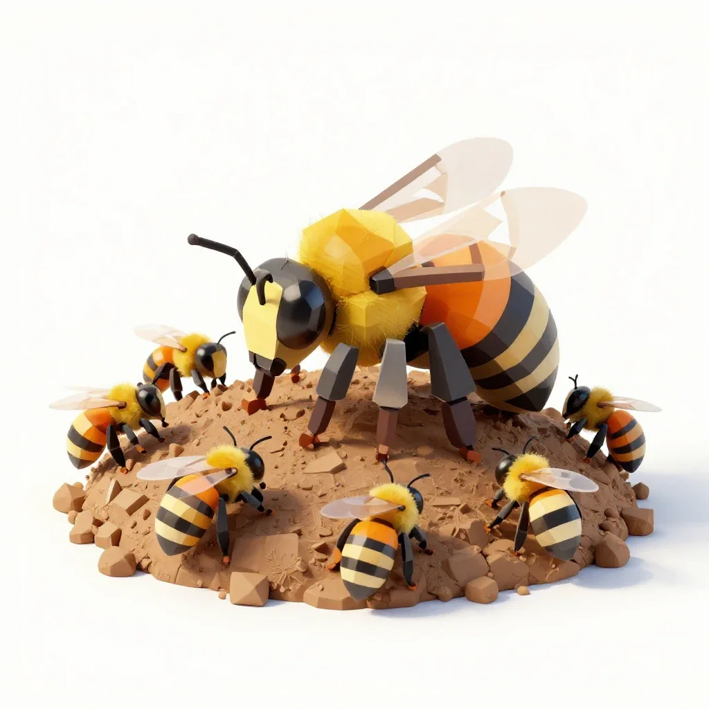Mason bee isolated on a white background