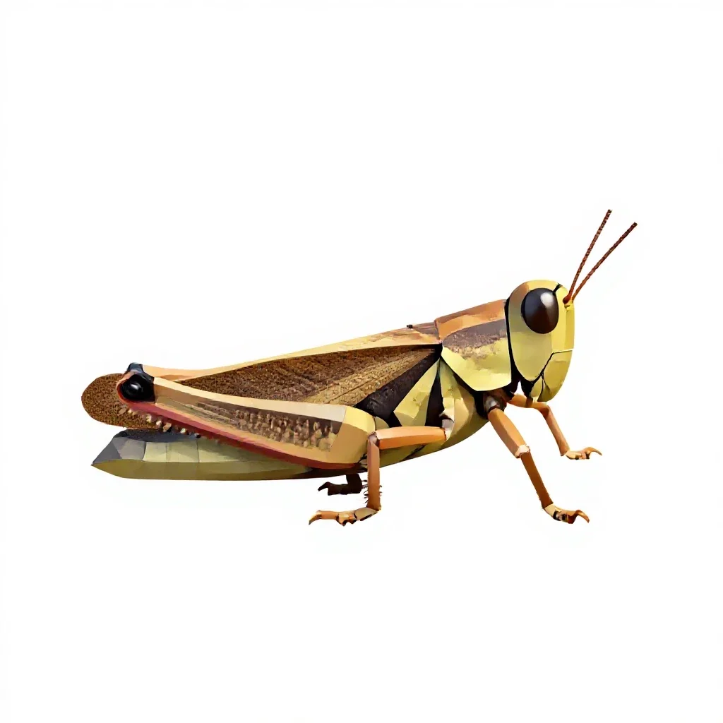 Migratory locust isolated on a white background