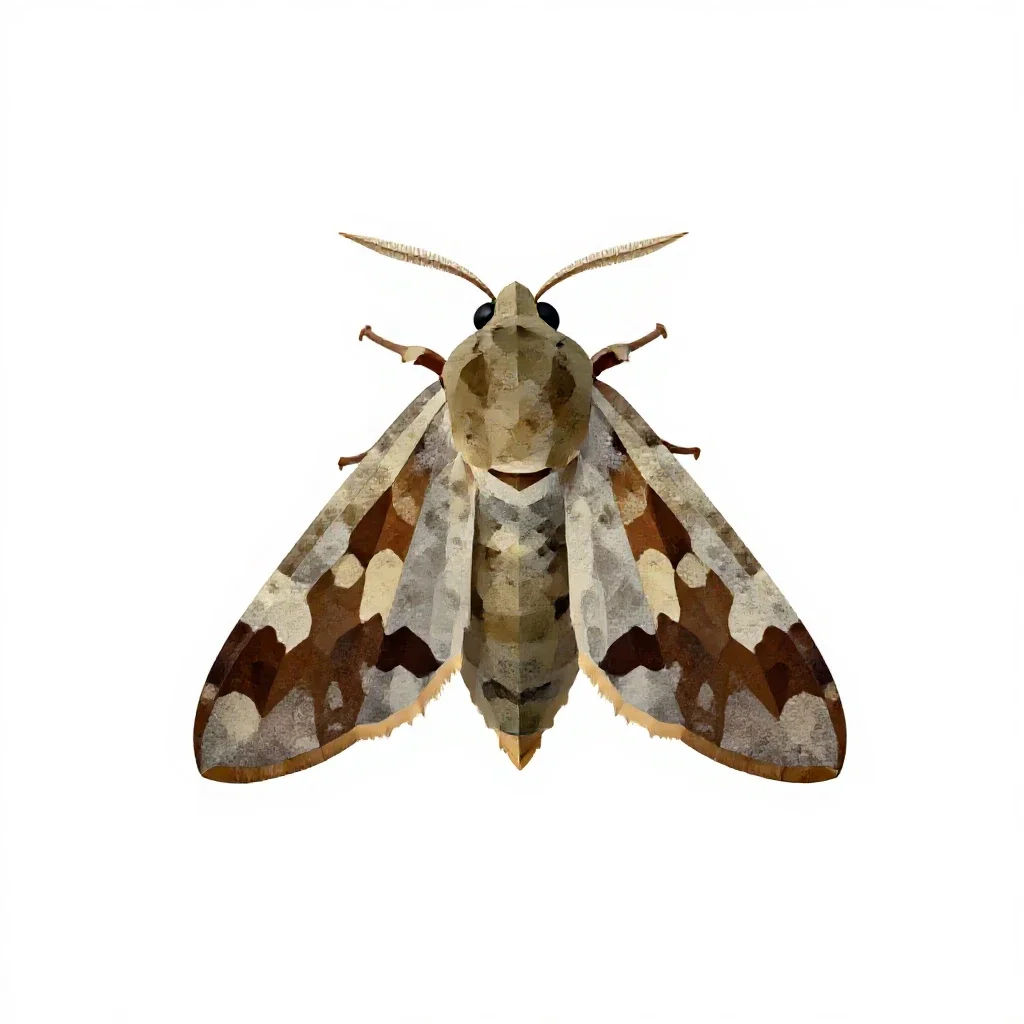 Noctuid moth isolated on a white background