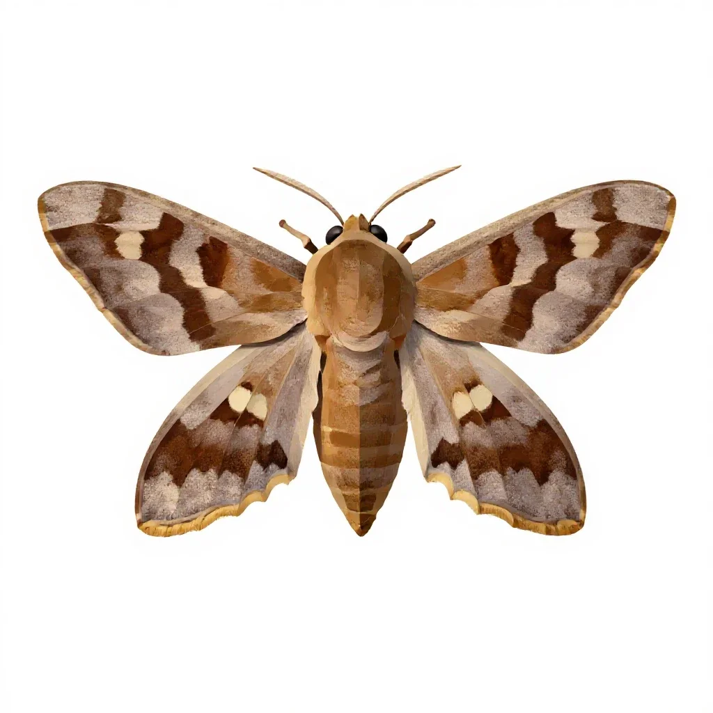 Pernyi moth isolated on a white background