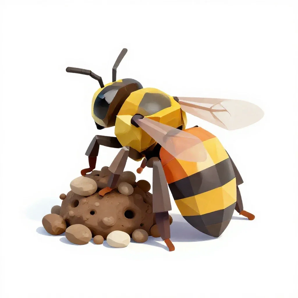 Potter bee isolated on a white background