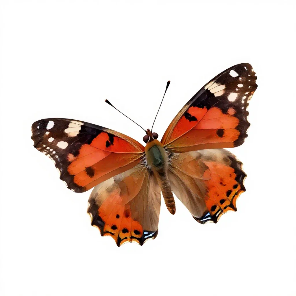 Red admiral isolated on a white background