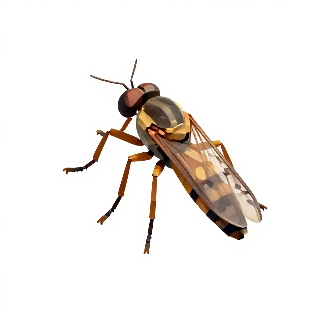 Robber fly isolated on a white background
