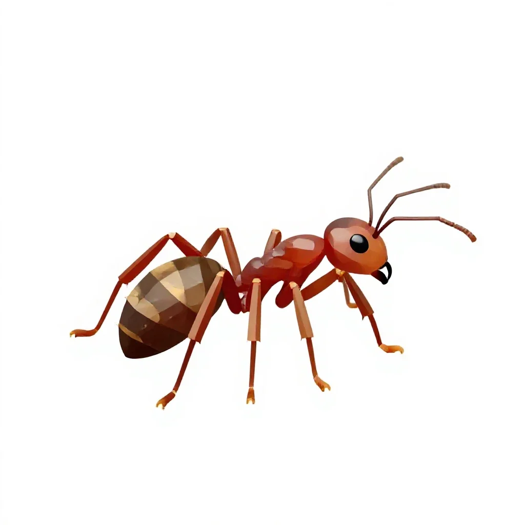 Sanguinary ant isolated on a white background