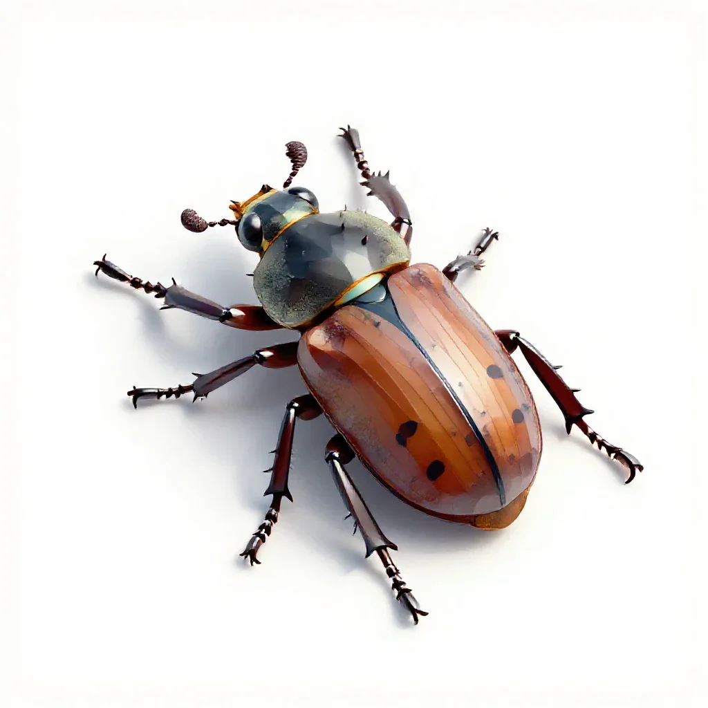 Scarabaeid beetle isolated on a white background