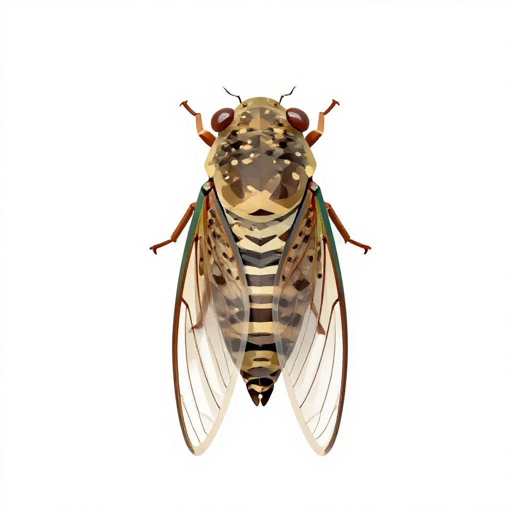 Seventeen-year locust isolated on a white background