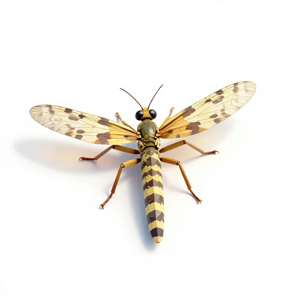 Snakefly isolated on a white background