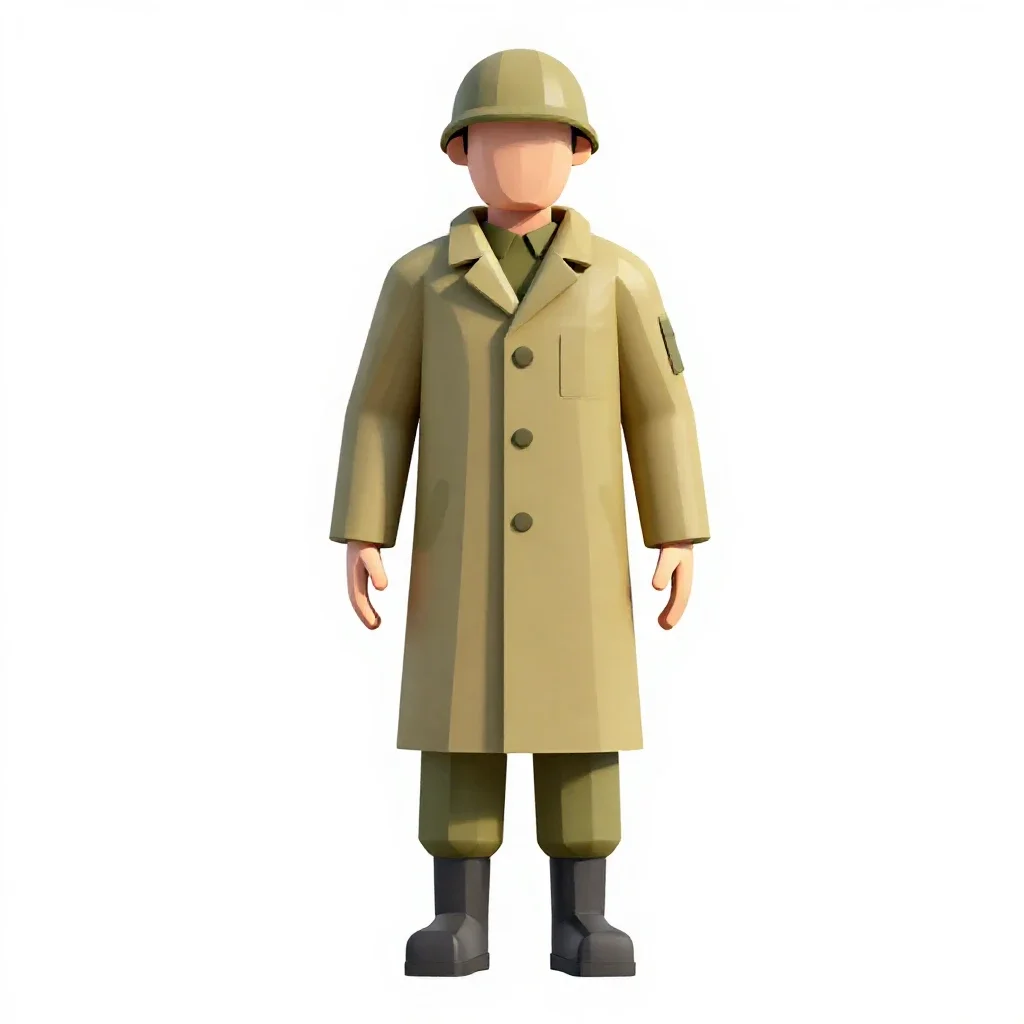 Soldier isolated on a white background