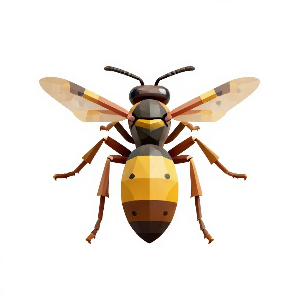 Sphecoid wasp isolated on a white background