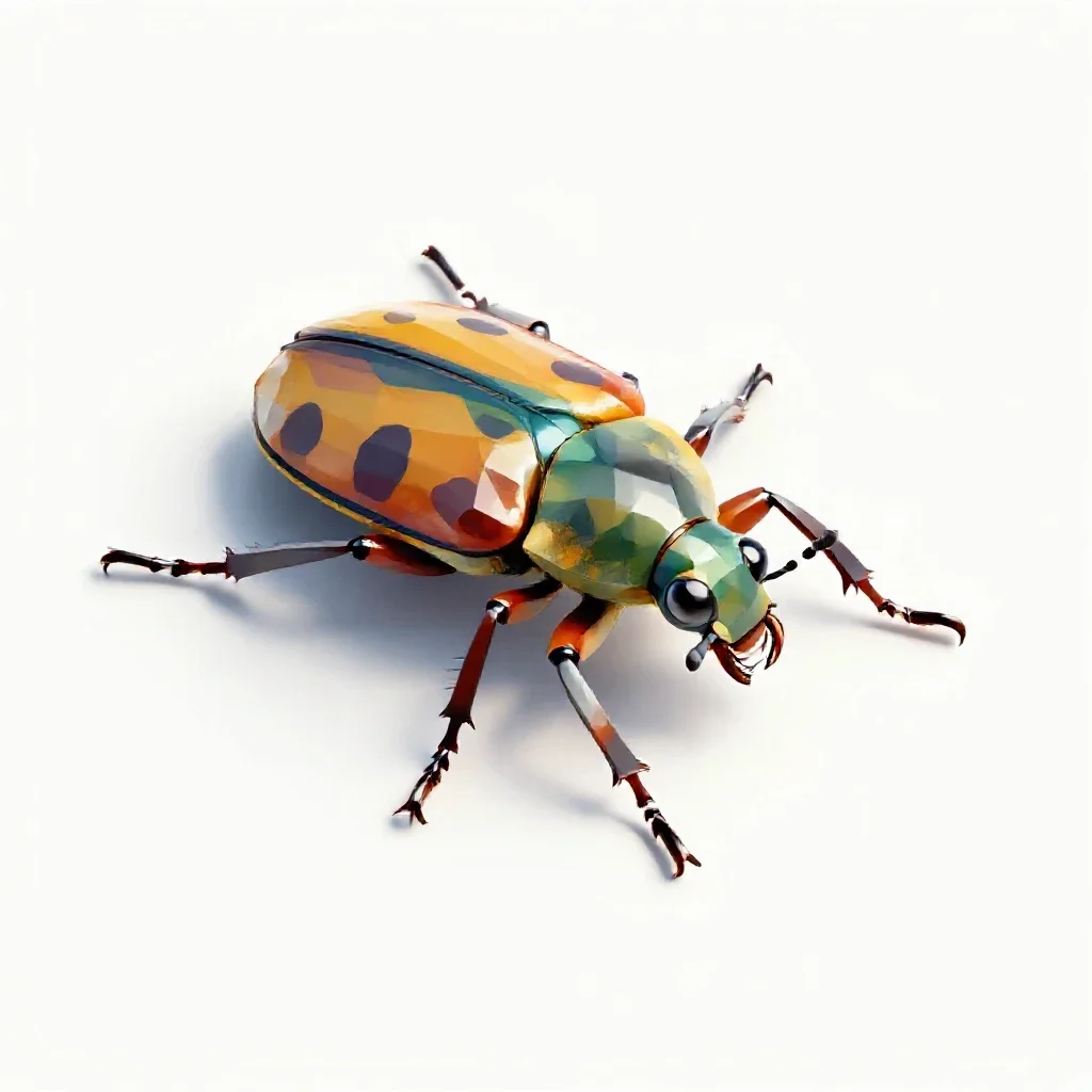 Tiger beetle isolated on a white background