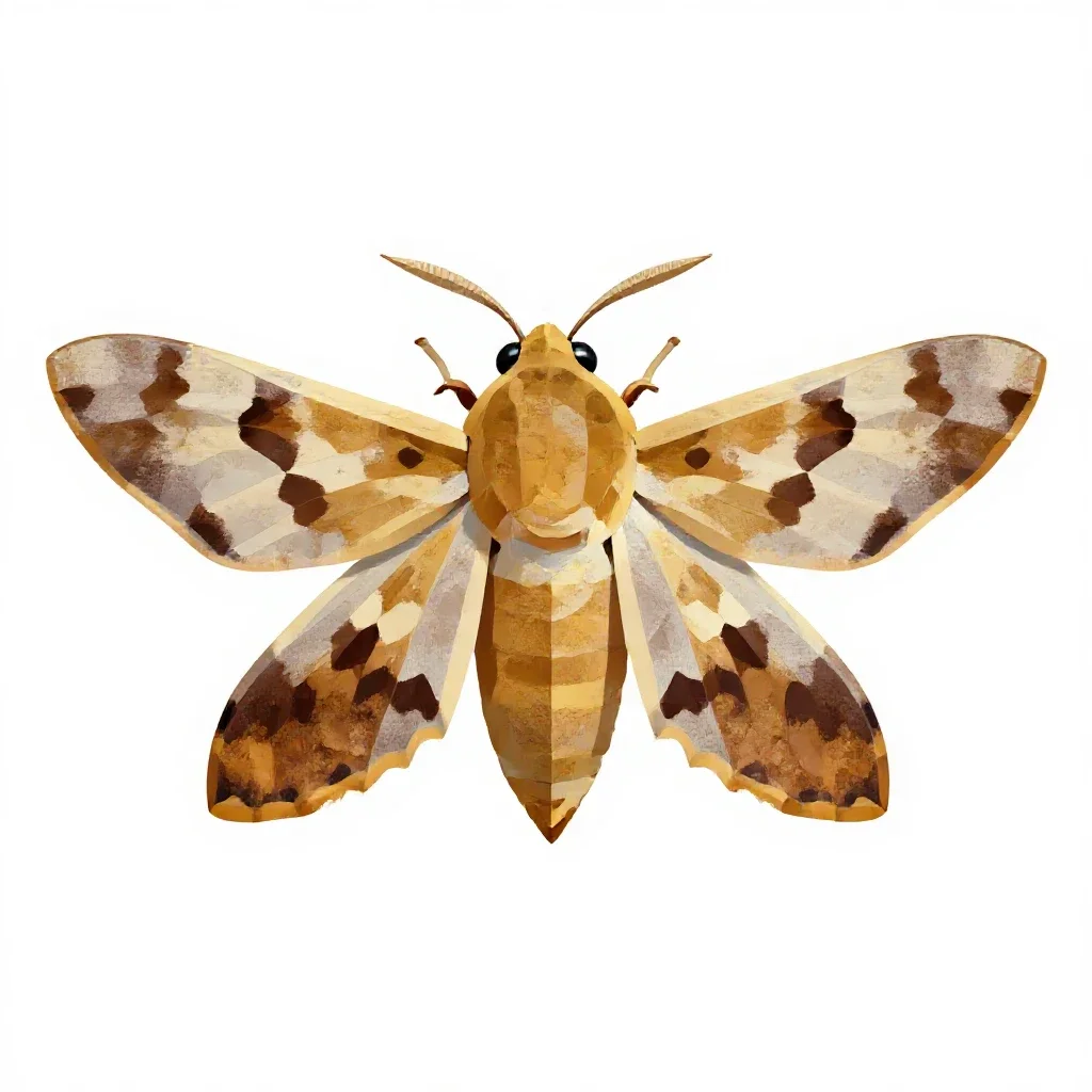 Tobacco moth isolated on a white background