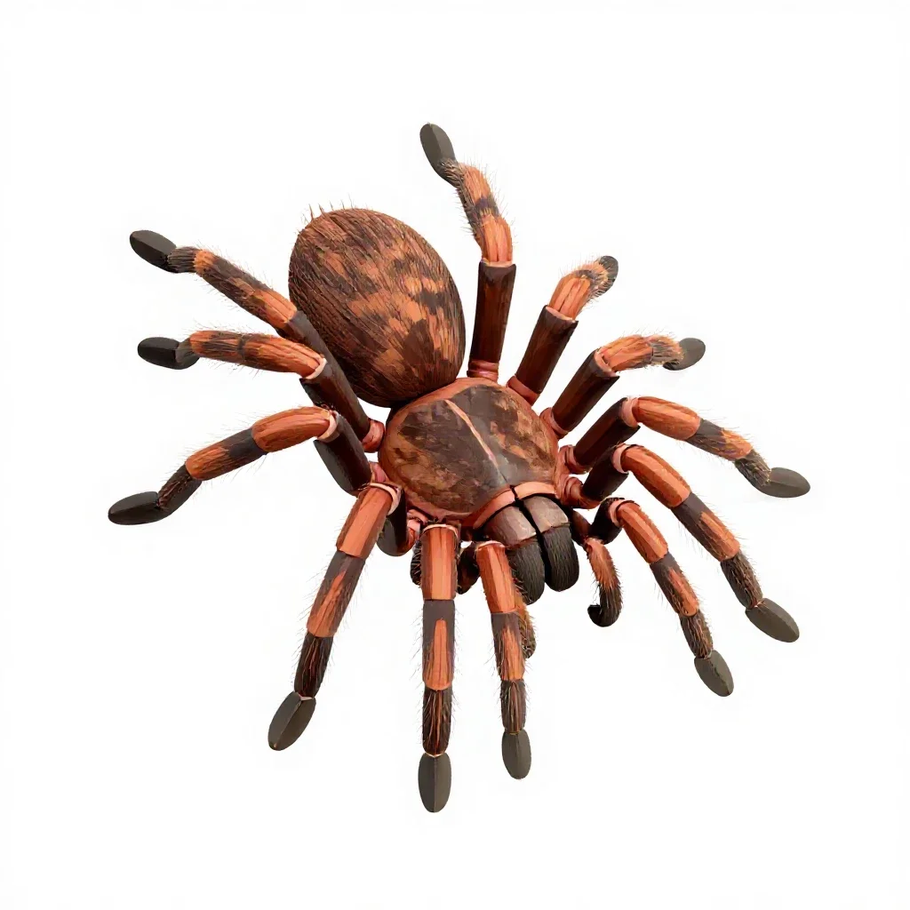 Trap-door spider isolated on a white background