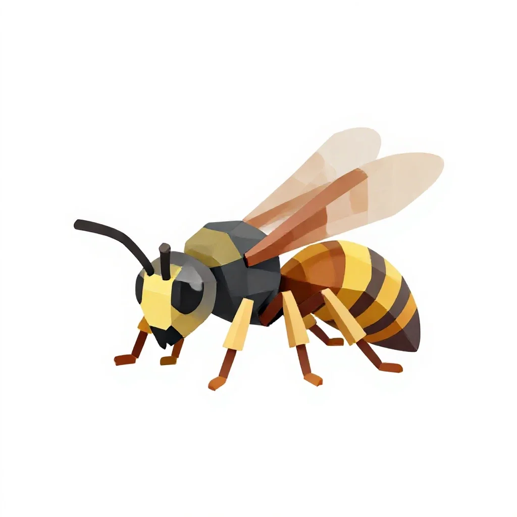 Wasp isolated on a white background