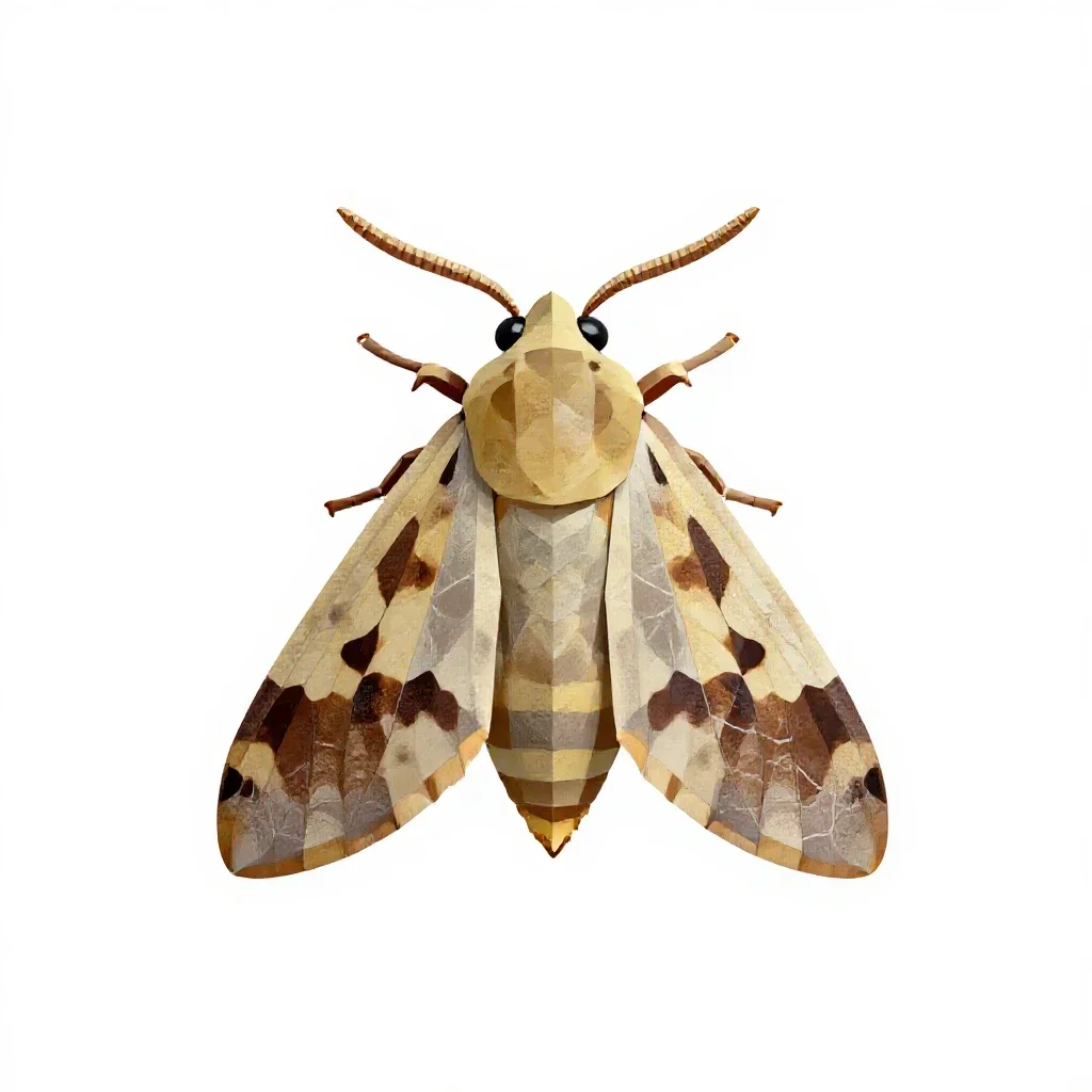 Webbing clothes moth isolated on a white background