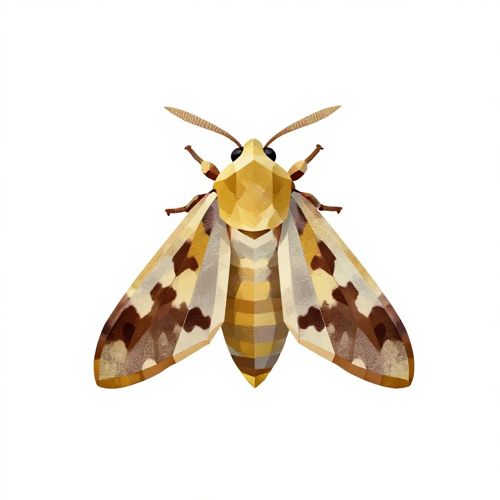 Webworm moth isolated on a white background