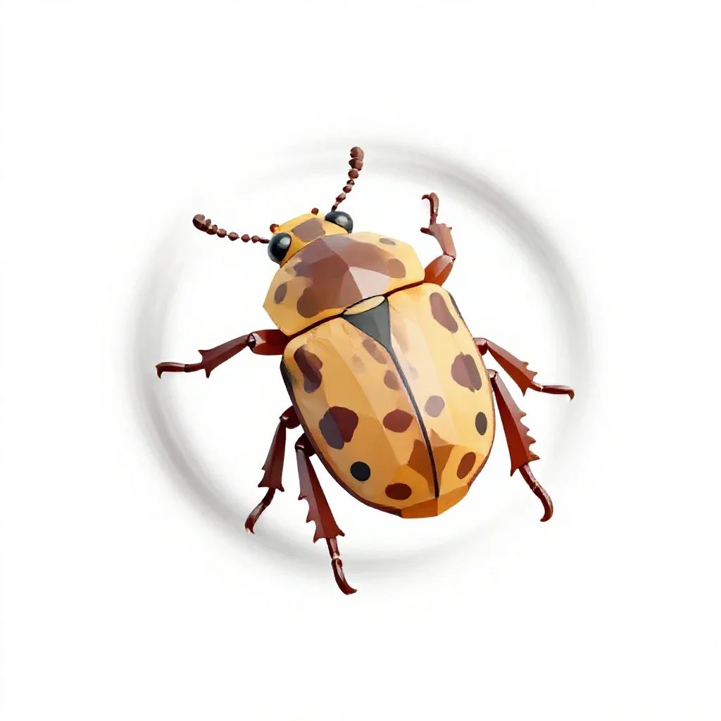 Whirligig beetle isolated on a white background