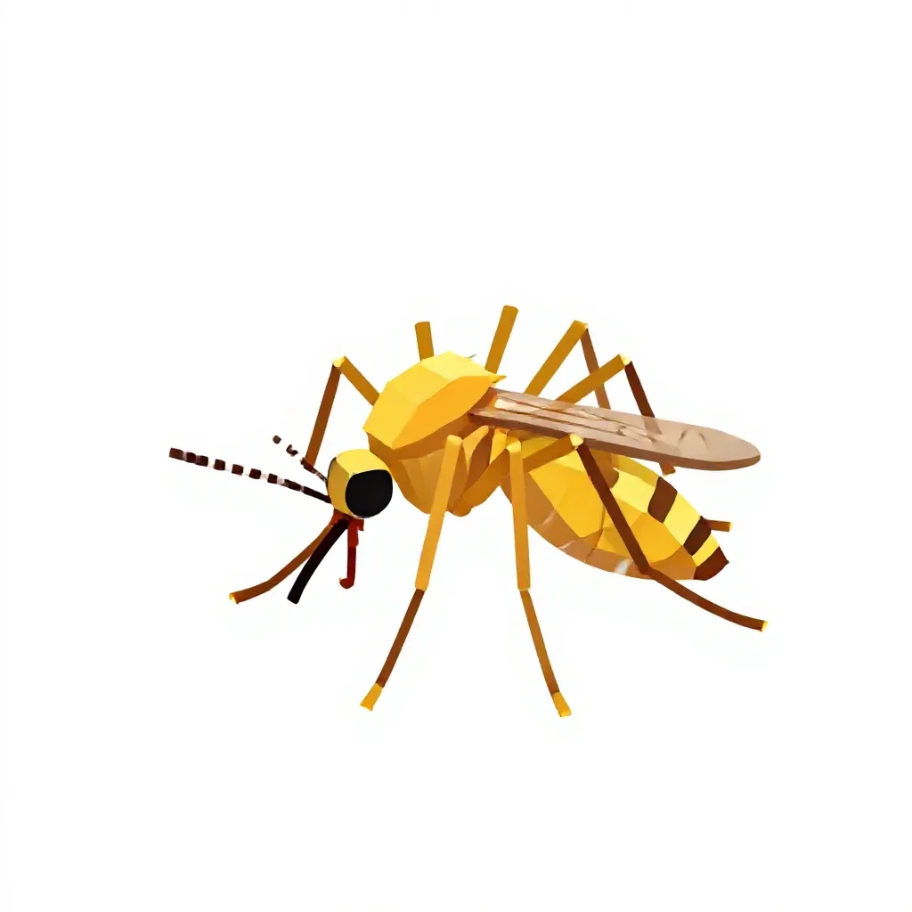 Yellow-fever mosquito isolated on a white background
