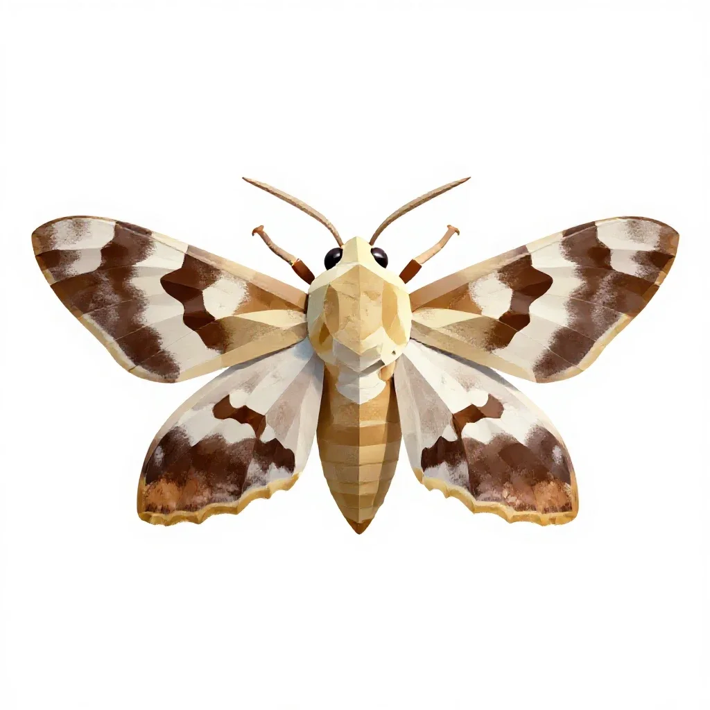 Antler moth isolated on a white background