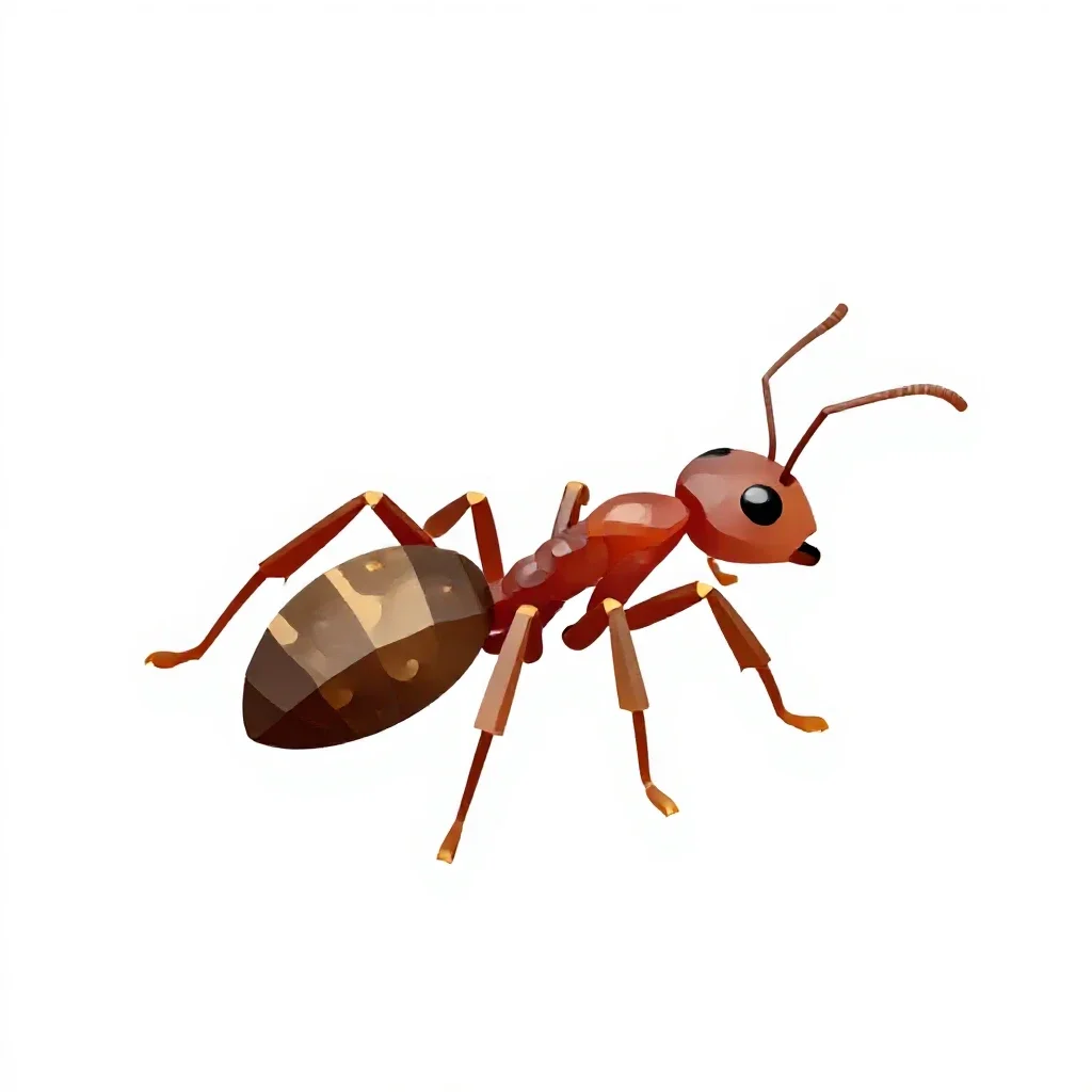 Army ant isolated on a white background