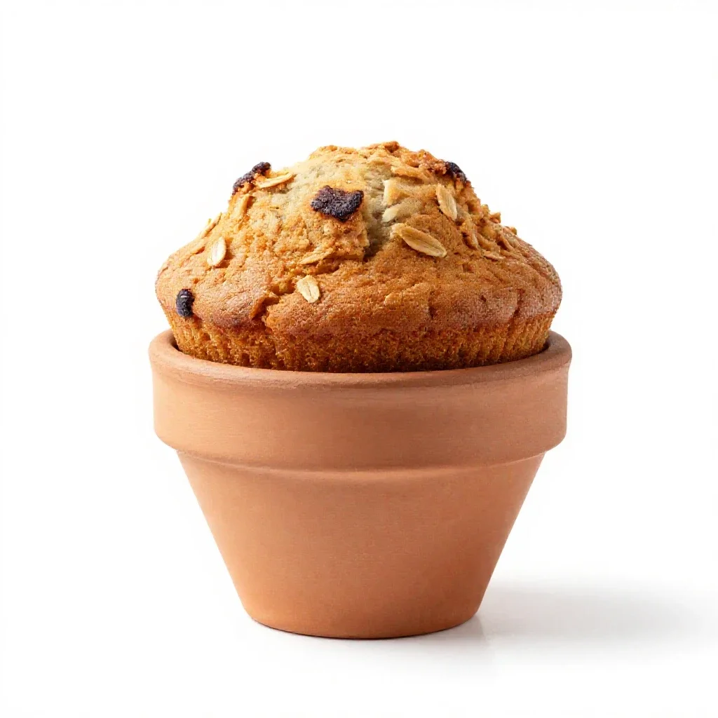 Bran muffin isolated on a white background