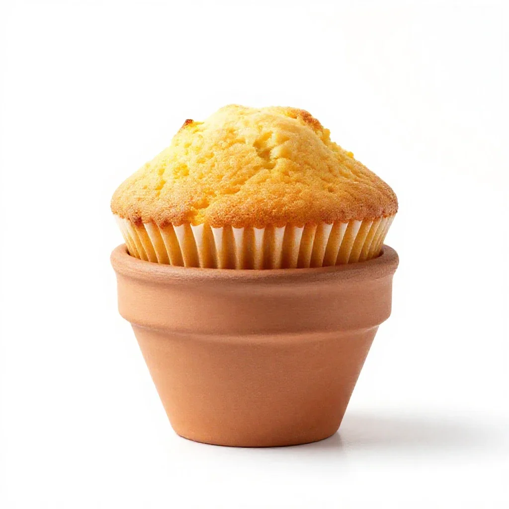Corn muffin isolated on a white background