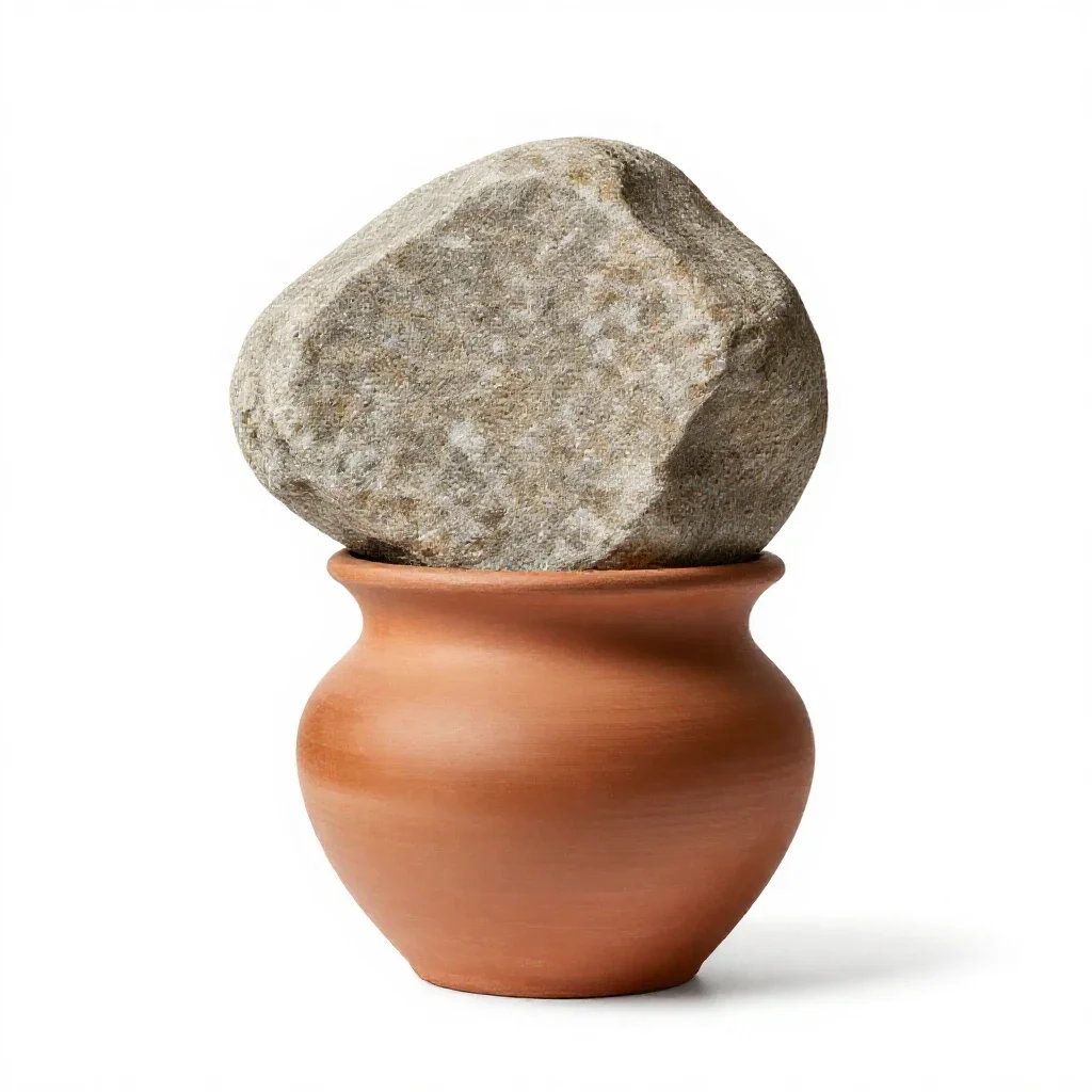 Glacial boulder isolated on a white background
